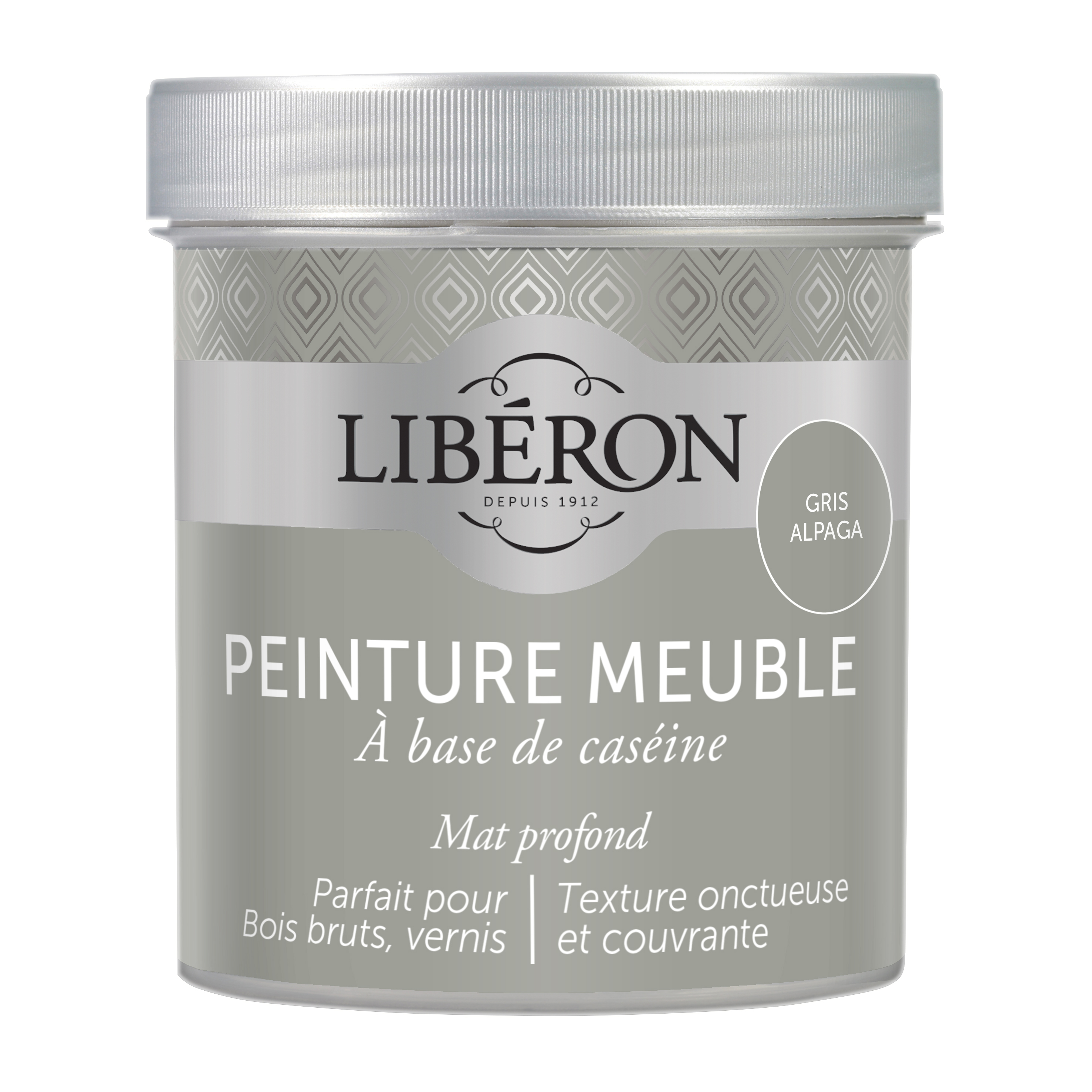 Peinture pour meuble, objet et porte, mat, Caséine, gris alpaga 0,5L - LIBERON